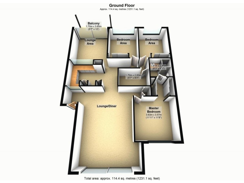 12/12 Bellevue Pde, Taringa QLD 4068 Floorplan