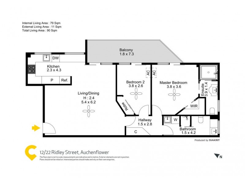 12/22 Ridley Street, Auchenflower QLD 4066 Floorplan