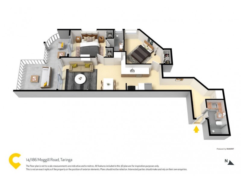 14/186 Moggill Road, Taringa QLD 4068 Floorplan