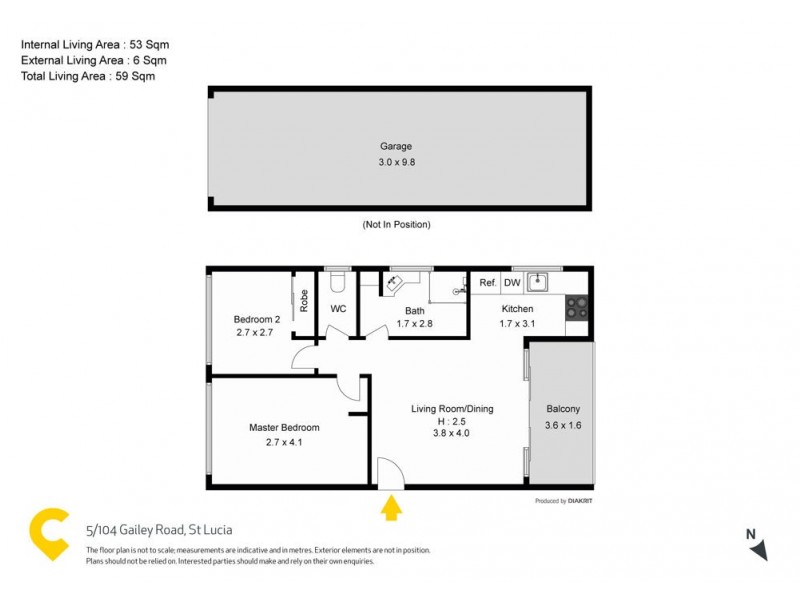 5/104 Gailey Road, St Lucia QLD 4067 Floorplan