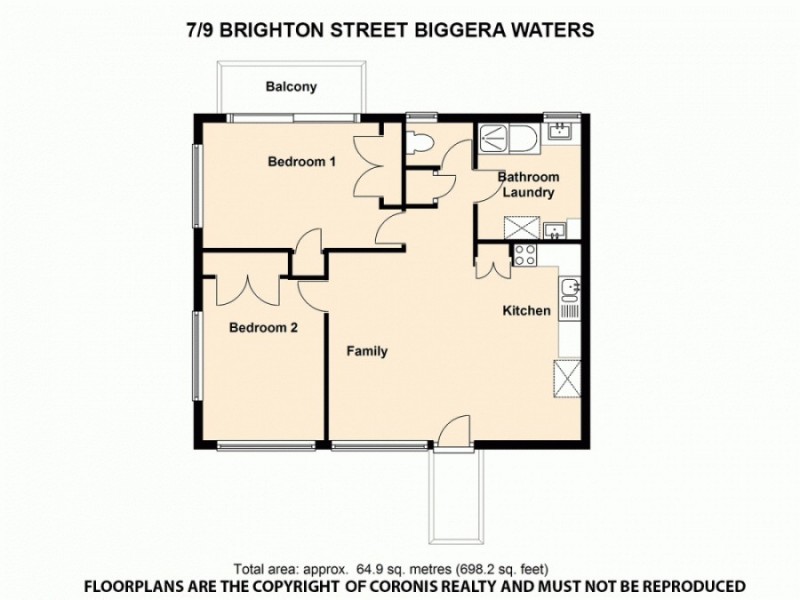 7/9 Brighton Street, Biggera Waters QLD 4216 Floorplan