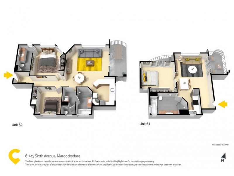 61 & 62/45 Sixth Avenue, Maroochydore QLD 4558 Floorplan