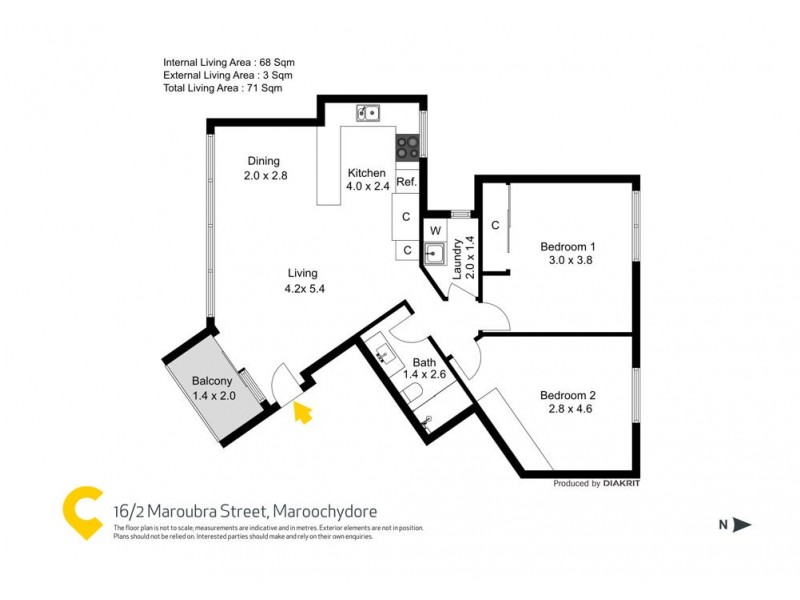 16/2 Maroubra Street, Maroochydore QLD 4558 Floorplan