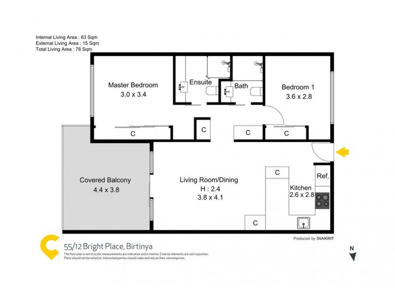 55/12 Bright Place, Birtinya QLD 4575 Floorplan