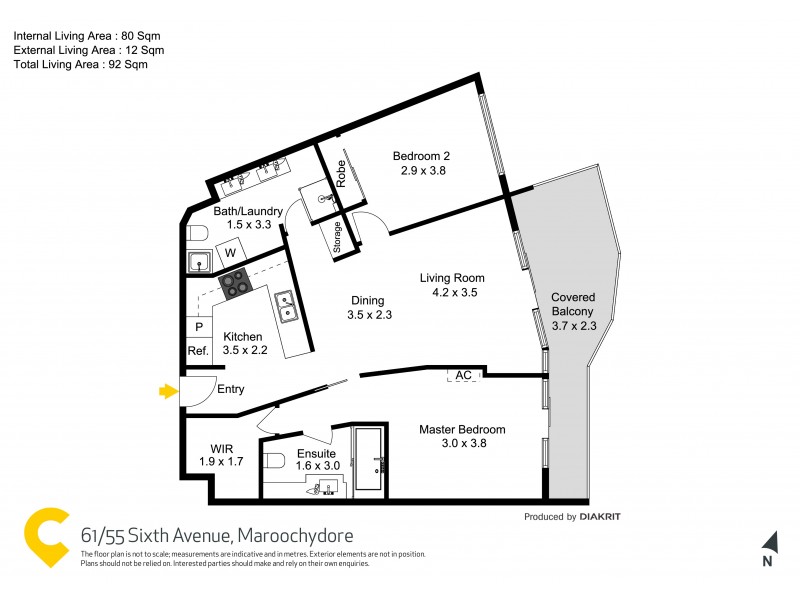 61/55 Sixth Avenue, Maroochydore QLD 4558 Floorplan