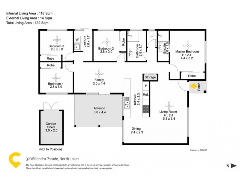 32 Willandra Parade, North Lakes QLD 4509 Floorplan