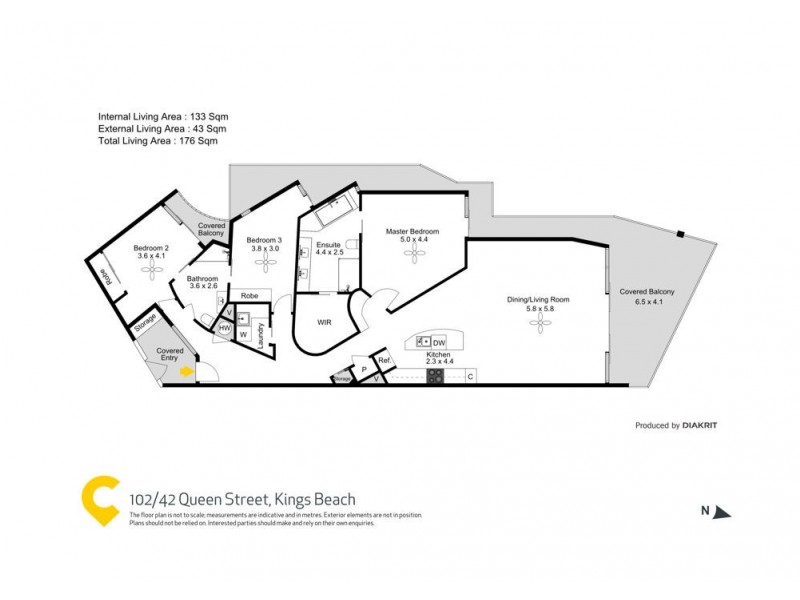 102/42 Queen Street, Kings Beach QLD 4551 Floorplan