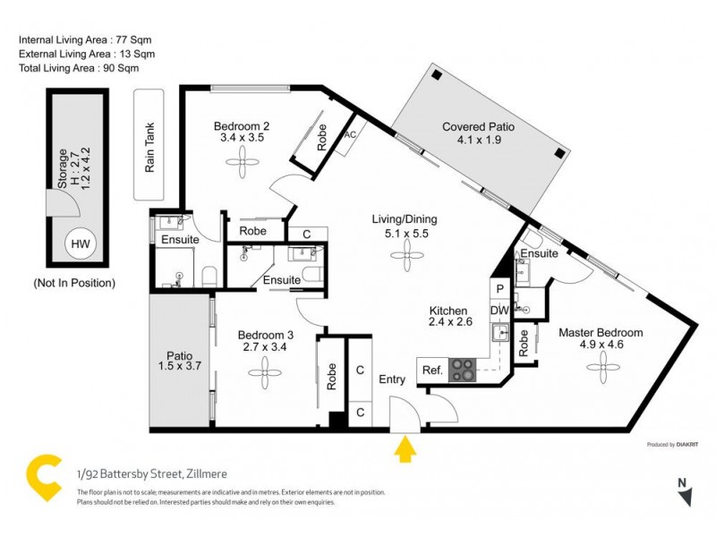 1/92 Battersby Street, Zillmere QLD 4034 Floorplan