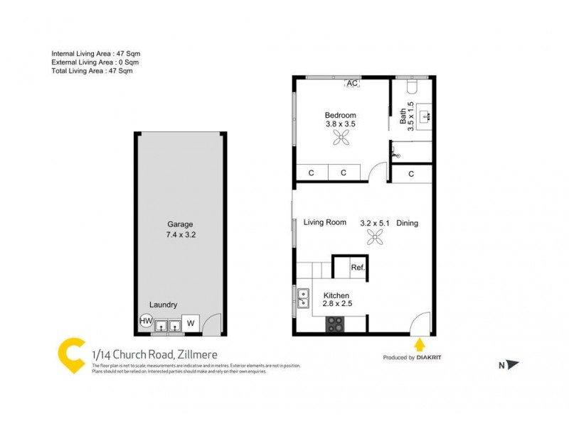 1/14 Church Road, Zillmere QLD 4034 Floorplan