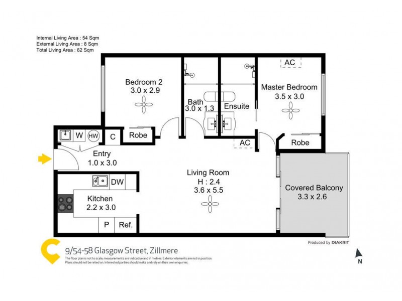 9/54-58 Glasgow Street, Zillmere QLD 4034 Floorplan