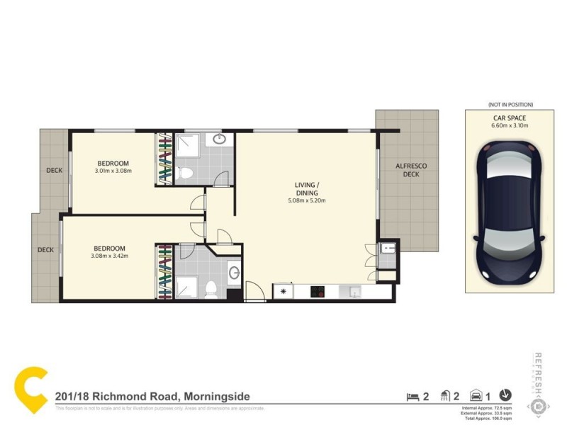 201/18 Richmond Road, Morningside QLD 4170 Floorplan