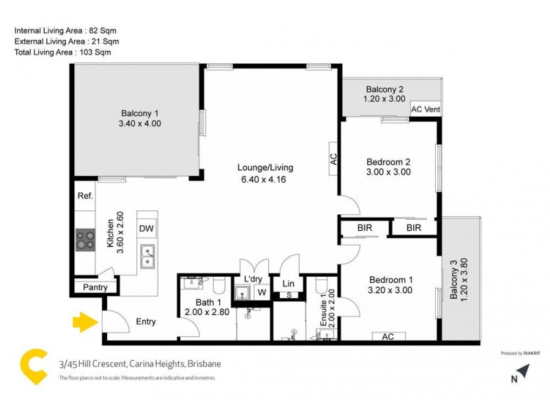 3/45 Hill Crescent, Carina Heights QLD 4152 Floorplan