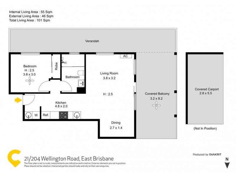 21/204 Wellington Road, East Brisbane QLD 4169 Floorplan