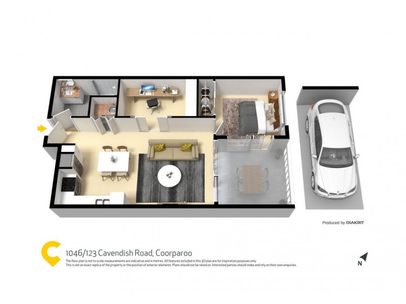 1046/123 Cavendish Road, Coorparoo QLD 4151 Floorplan