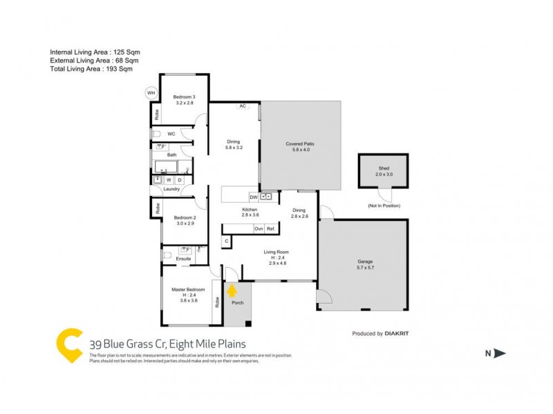 39 Blue Grass Crescent, Eight Mile Plains QLD 4113 Floorplan