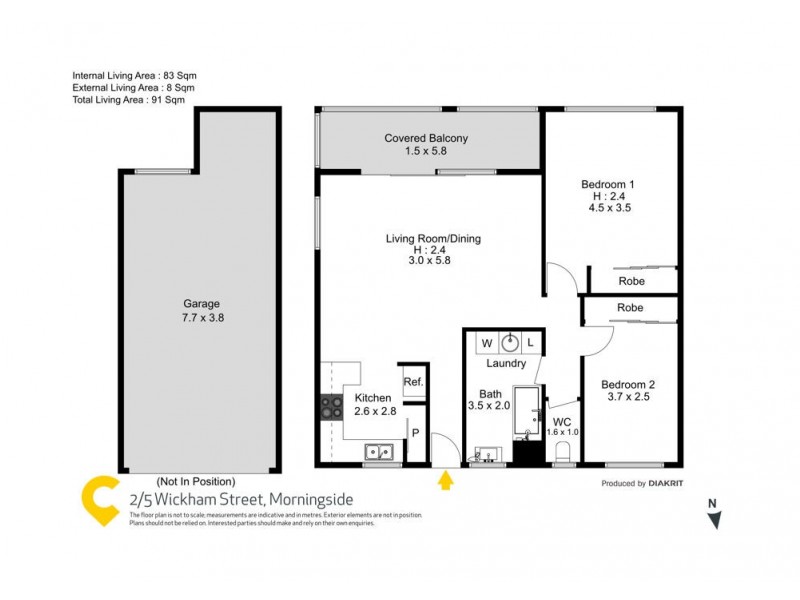 2/5 Wickham Street, Morningside QLD 4170 Floorplan