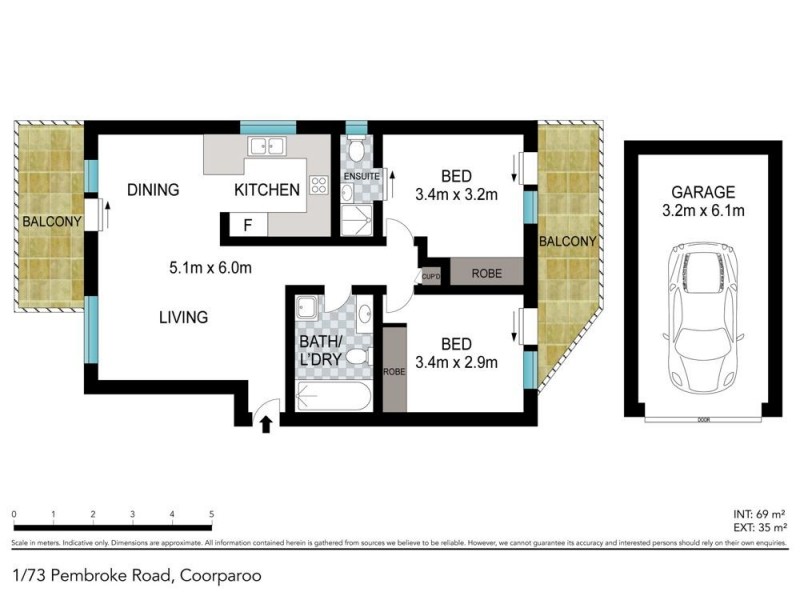 1/73 Pembroke Road, Coorparoo QLD 4151 Floorplan