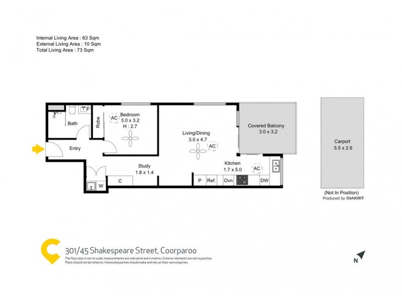 301/45 Shakespeare Street, Coorparoo QLD 4151 Floorplan