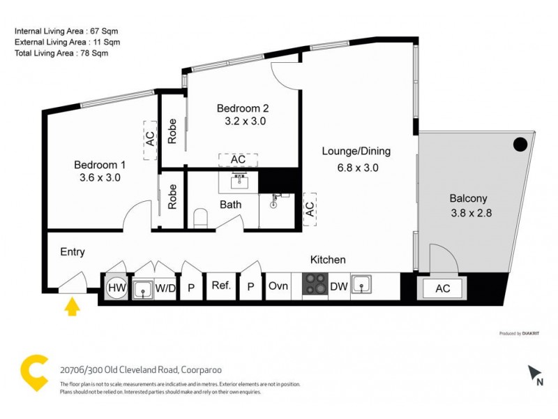 20706/300 Old Cleveland Road, Coorparoo QLD 4151 Floorplan