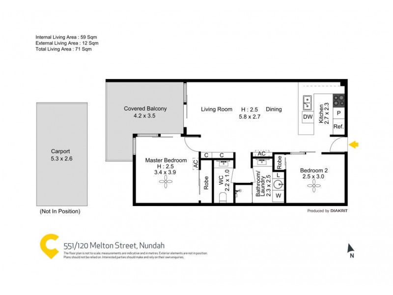 551/120 Melton Road, Nundah QLD 4012 Floorplan