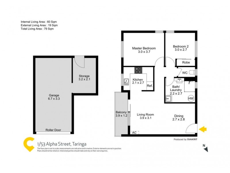 1/53 Alpha Street, Taringa QLD 4068 Floorplan
