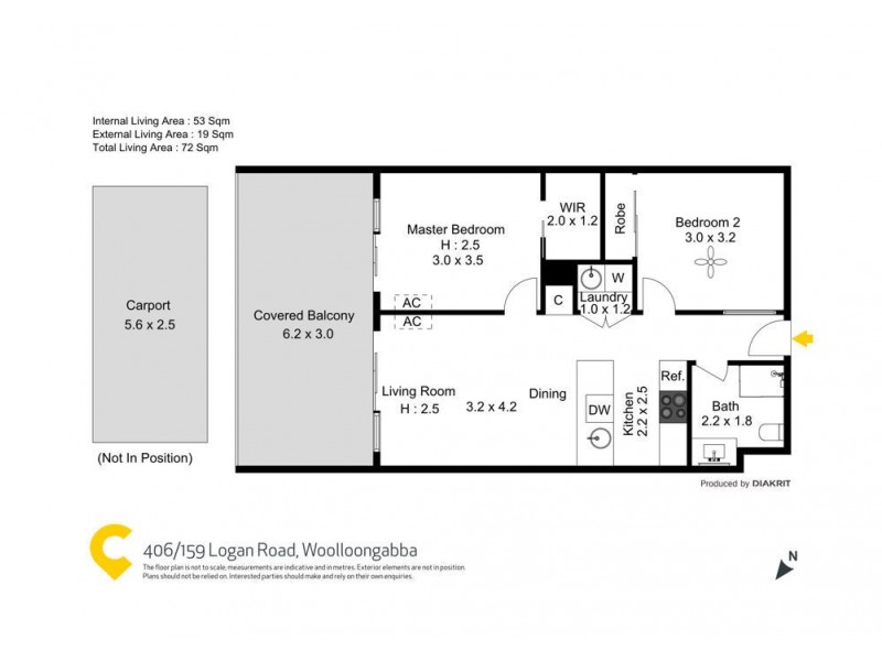 406/159 Logan Road, Woolloongabba QLD 4102 Floorplan