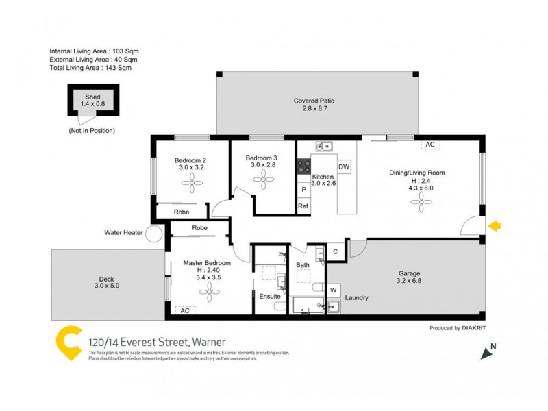 120/14 Everest Street, Warner QLD 4500 Floorplan