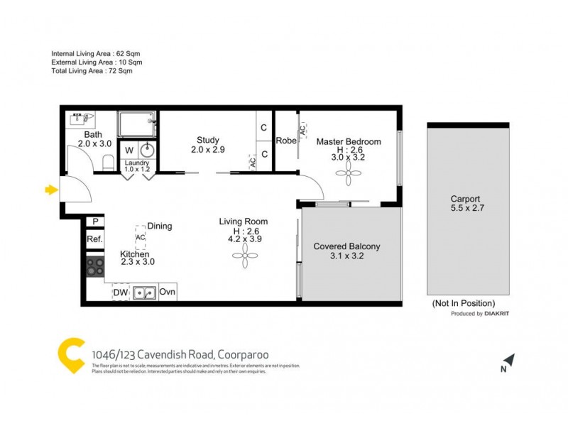 1046/123 Cavendish Road, Coorparoo QLD 4151 Floorplan