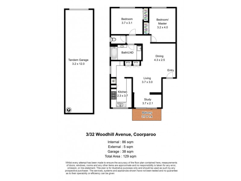 3/32 Woodhill Avenue, Coorparoo QLD 4151 Floorplan