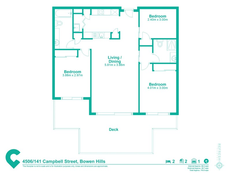 4506/141 Campbell Street, Bowen Hills QLD 4006 Floorplan