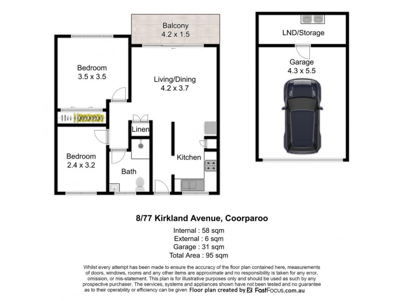 8/77 Kirkland Avenue, Coorparoo QLD 4151 Floorplan