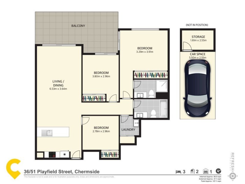 36/51 Playfield Street, Chermside QLD 4032 Floorplan