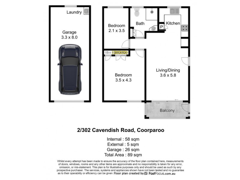2/302 Cavendish Road, Coorparoo QLD 4151 Floorplan