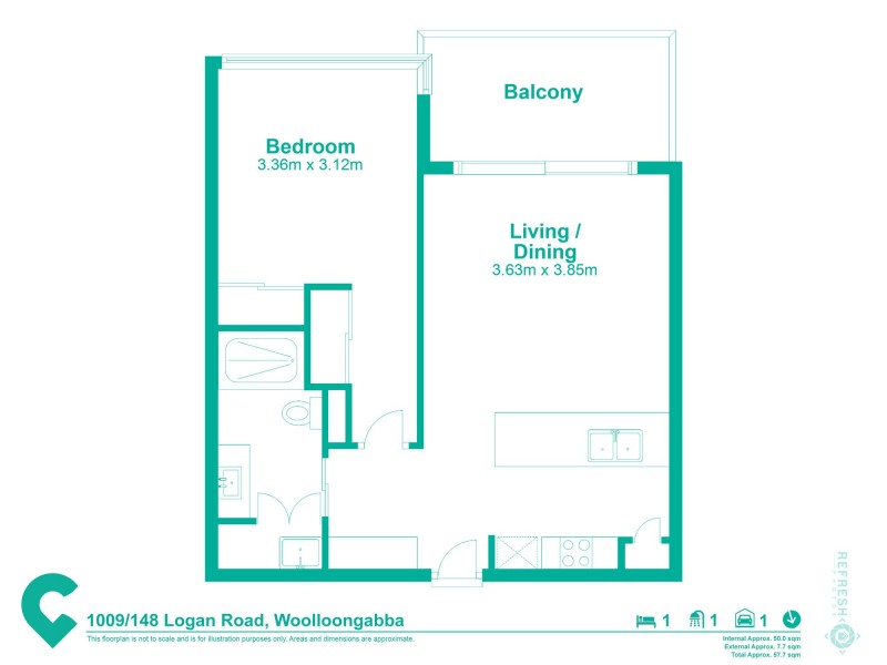 1009/148 Logan Road, Woolloongabba QLD 4102 Floorplan
