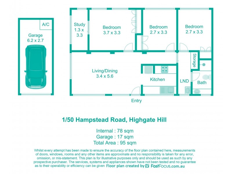 1/50 Hampstead Road, Highgate Hill QLD 4101 Floorplan