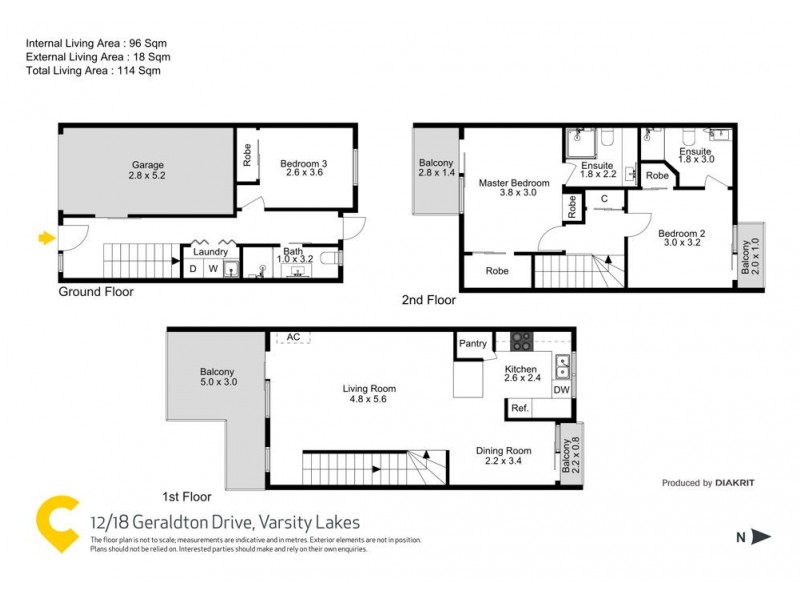 12/18 Geraldton Drive, Varsity Lakes QLD 4227 Floorplan
