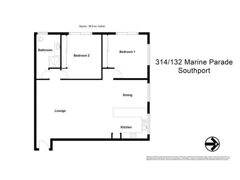 314/132 Marine Parade, Southport QLD 4215 Floorplan