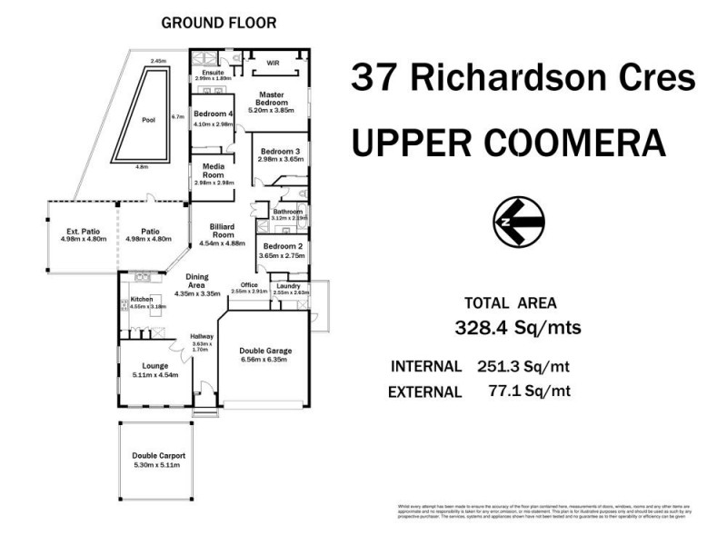 37 Richardson Crescent, Upper Coomera QLD 4209 Floorplan