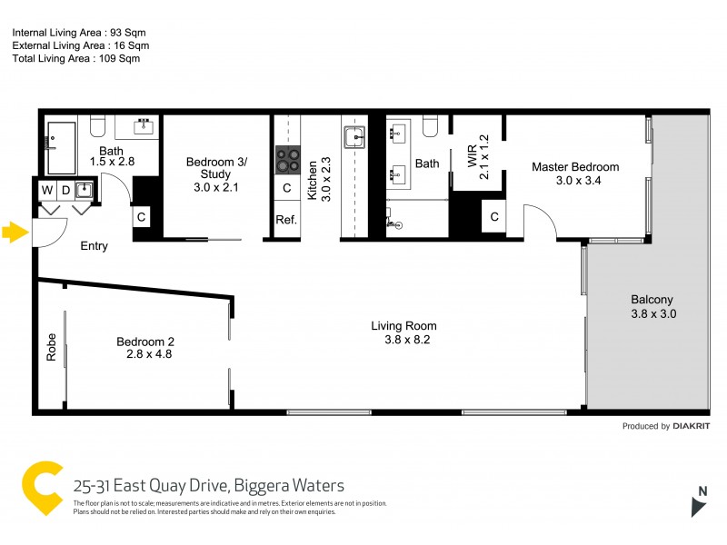11101/25-31 East Quay Drive, Biggera Waters QLD 4216 Floorplan