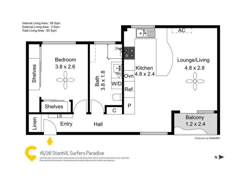 16/26 Stanhill Drive, Surfers Paradise QLD 4217 Floorplan