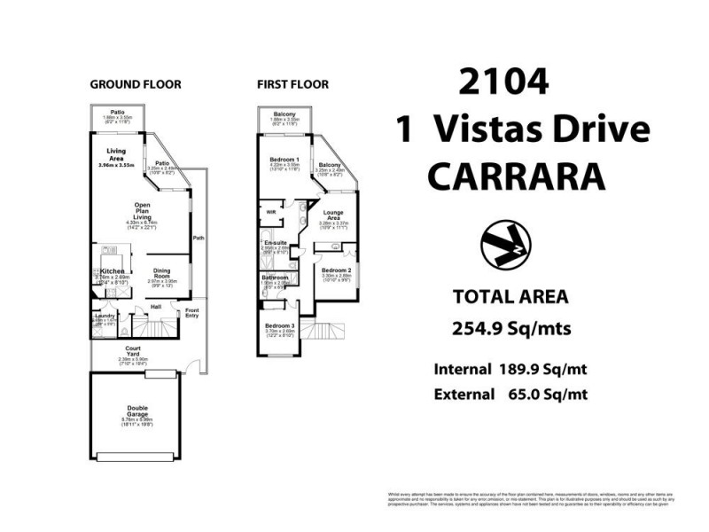 2104/1 The Vistas Drive, Carrara QLD 4211 Floorplan