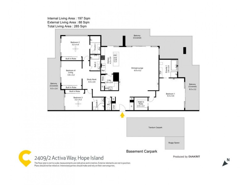 2409/2 Activa Way, Hope Island QLD 4212 Floorplan
