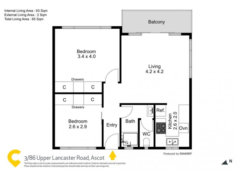 3/86 Upper Lancaster Road, Ascot QLD 4007 Floorplan