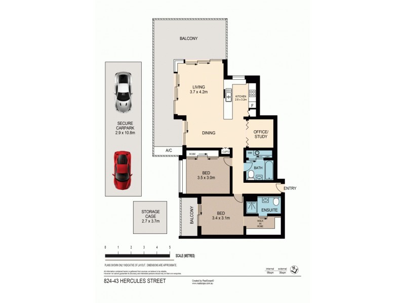 824/43 Hercules Street, Hamilton QLD 4007 Floorplan