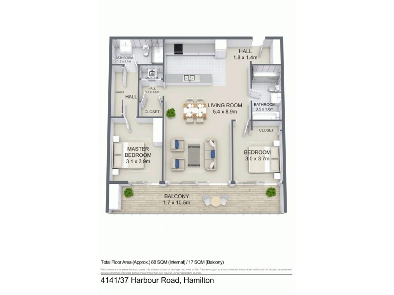 4141/37c Harbour Road, Hamilton QLD 4007 Floorplan