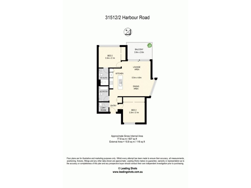 31512/2 Harbour Road, Hamilton QLD 4007 Floorplan