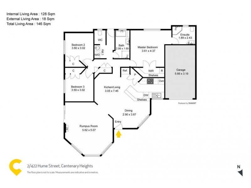 2/422 Hume Street, Centenary Heights QLD 4350 Floorplan