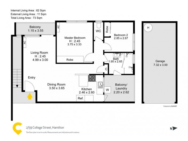 2/59 College Street, Hamilton QLD 4007 Floorplan