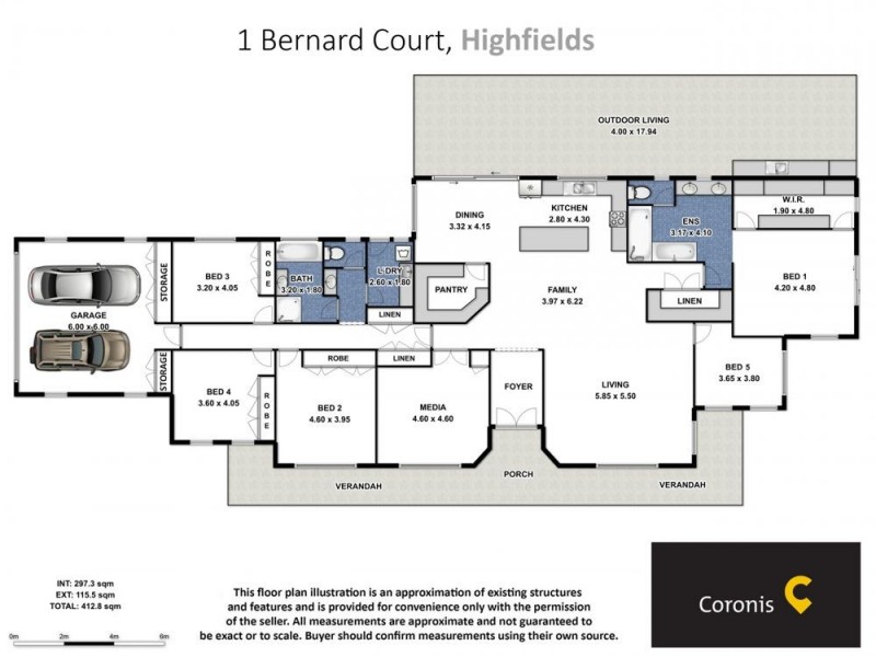 1 Bernard Court, Highfields QLD 4352 Floorplan