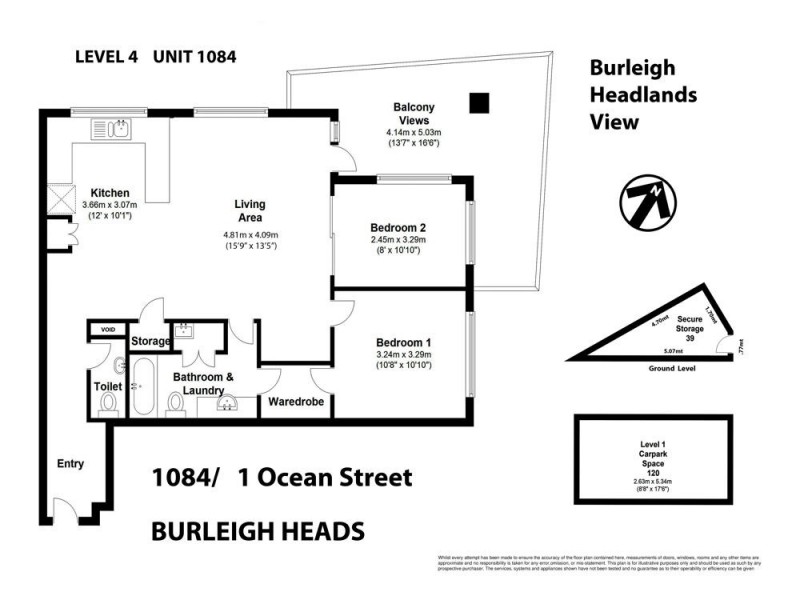 1084/1 Ocean Street, Burleigh Heads QLD 4220 Floorplan